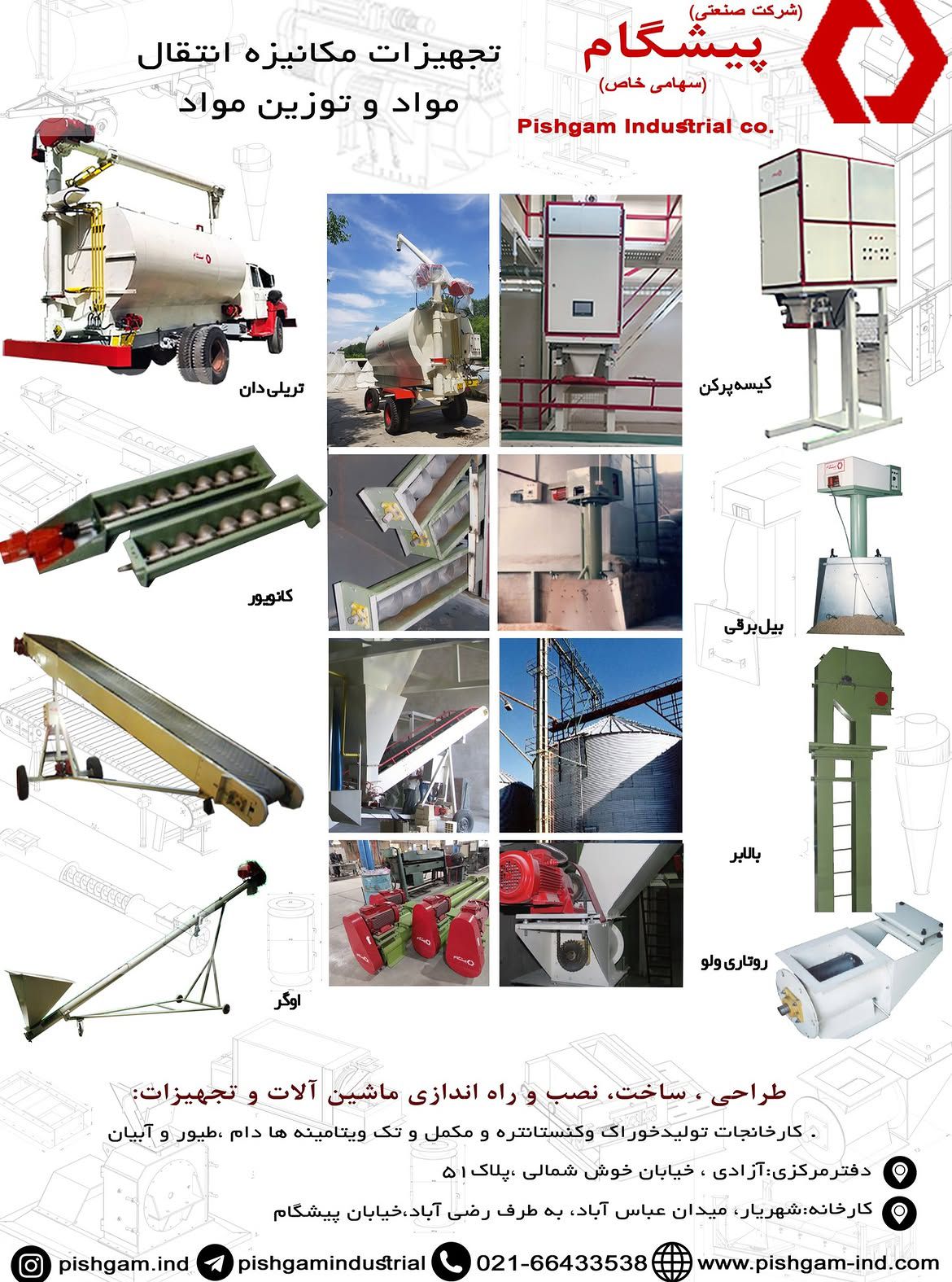 تجهیزات مکانیزه انتقال مواد و توزیع مواد